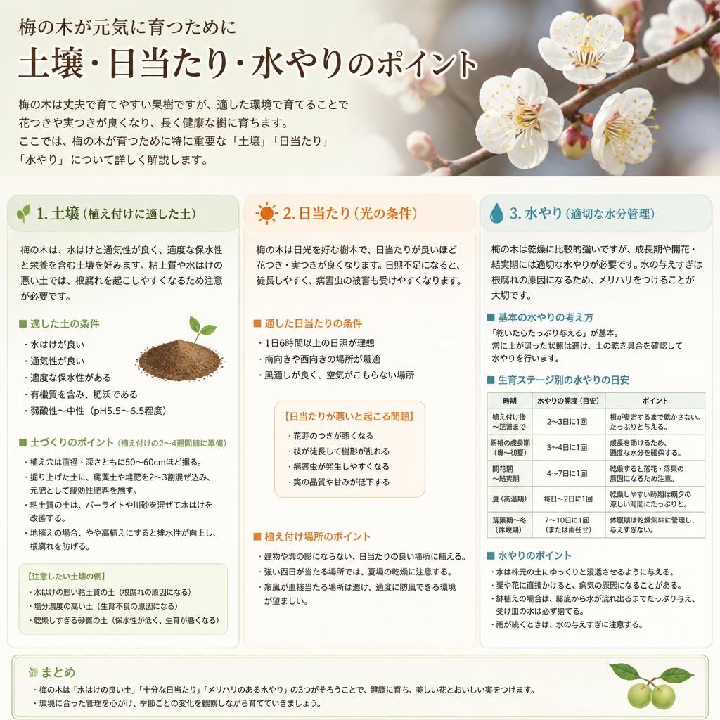 2. 梅の木に必要な環境